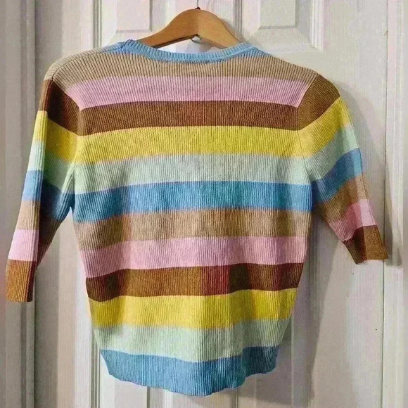 NWT ENGLISH FACTORY Multi Color Stripe Sweater - Picture 5 of 5